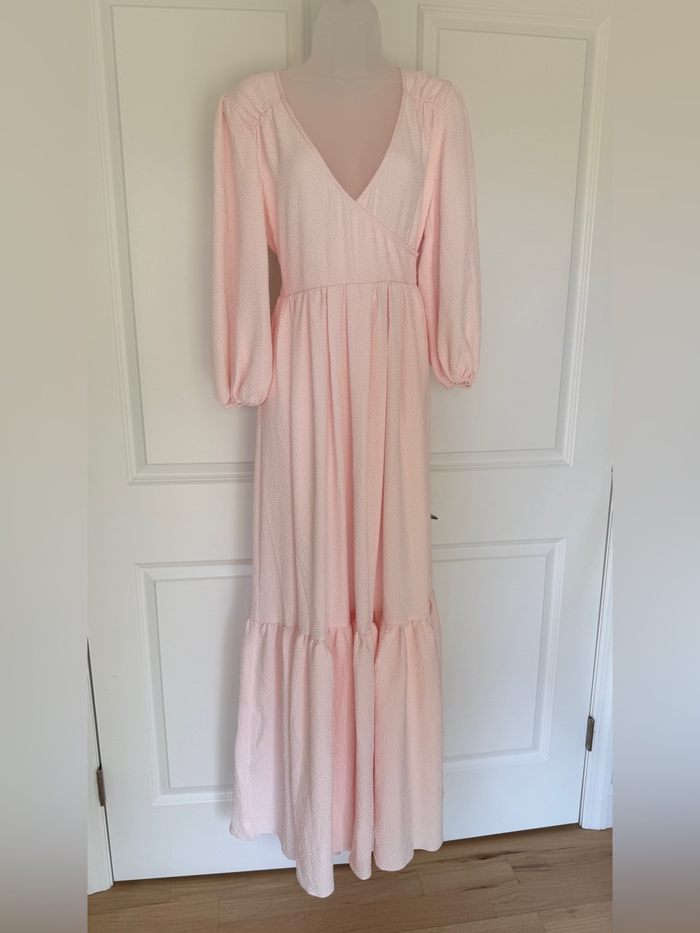 Selkie Pale Pink Long Sleeve Maxi Dress